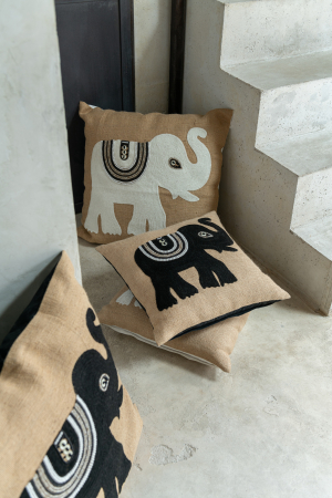 TEXTILE - Pernă, Elefant, Natur S