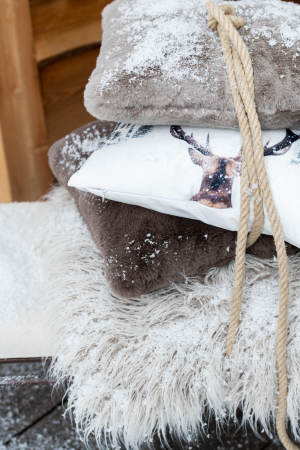 Perne si fete de perne - Perna, Material sintetic, Maro, 45x45x4.5