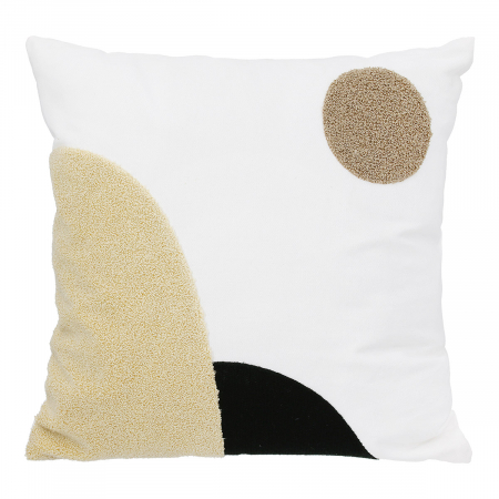 Pernă, pătrat, Horta, Motiv cerc, Poliester, Catifea, alb, PU 2, L. 15 cm, L. 42 cm, H. 42 cm [3]