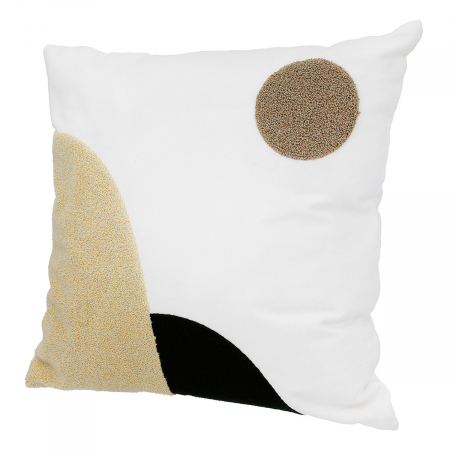 Pernă, pătrat, Horta, Motiv cerc, Poliester, Catifea, alb, PU 2, L. 15 cm, L. 42 cm, H. 42 cm [1]