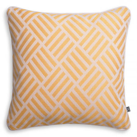 SALE % - Pernă, Sonel L galbenă cu alb, Dims: L. 60 | W. 60  (CM)