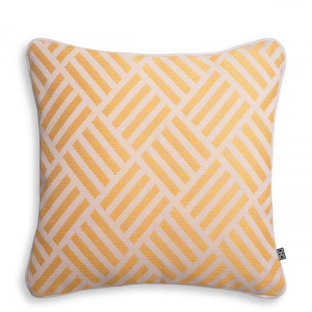 SALE % - Pernă, Sonel S galbenă cu alb, Dims: L. 50 | W. 50  (CM)