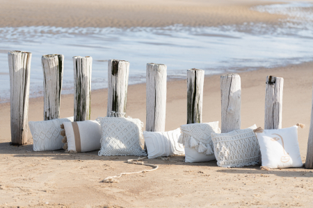 SALE % - Perna, Textil, Alb , 44x44x15