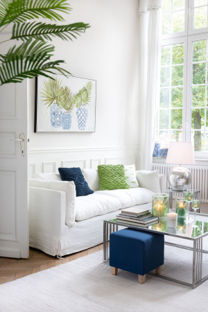 SALE % - Perna, Textil, Albastru, 45x45x4