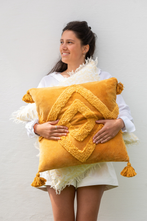 SALE % - Perna, Textil, Ocru, 45x45x10