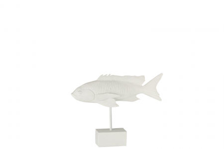 SALE % - Decoratiune Peste, Compozit, Alb, 33x7x25 cm