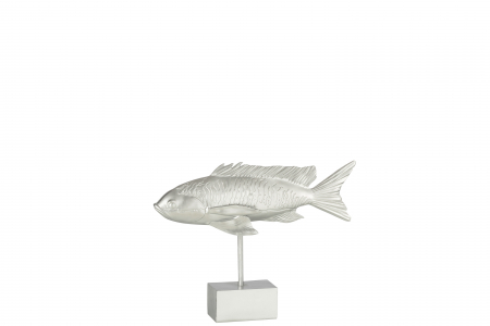 Decoratiune Peste, Compozit, Argintiu, 33x7x25.5 cm [1]