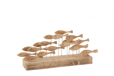 Mare si soare - Decoratiune Peste, Lemn, Natural, 72.5x14x41.5 cm