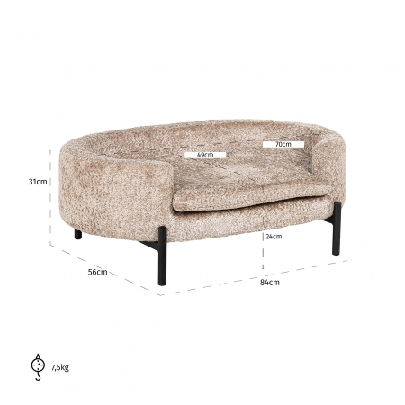 Pat pentru animale de companie Dolly,(Sheep 01 nature), Dims: 31.0 x 84.0 x 56.0 cm [4]