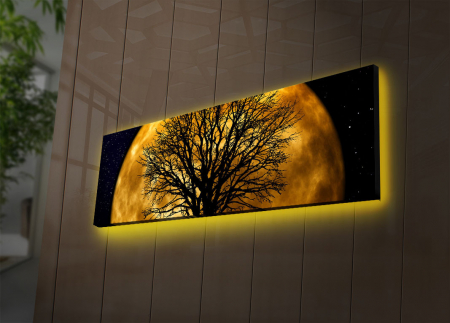 Tablouri - Pictură decorativă pe pânză ă cu LED