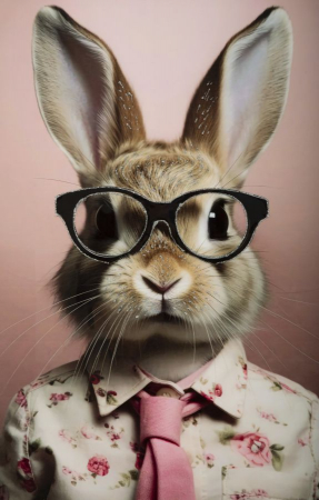 Pictură pe pânză lăcuită, BUNNY ramă inclusă 62,5x2,8x62,5 cm [1]