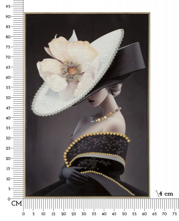 Pictură pe pânză lăcuită, WIEN hat -b- ramă inclusă 62x4x92 cm [6]