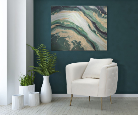 Pictura pe pânza, verde 80x2,8x100 cm [4]