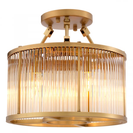 Lustre - Plafoniera Bernardi S, finisaj din alamă cu aspect vintage, Dims: Ø 45 | H. 37.5  (CM)