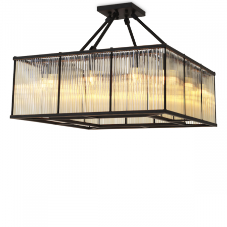 SALE % - Plafoniera Bernardi Square, finisaj bronz, Dims: L. 80 | W. 80 | H. 30  (CM)