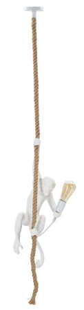 SALE % - Plafoniera Monkey, Alb, Cm Ø 27X32X60