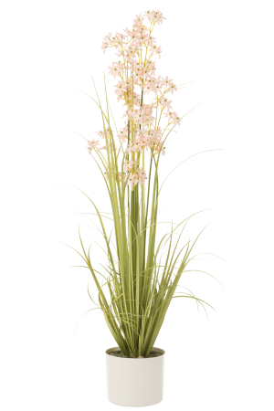 IN STOC - Planta artificiala, Material sintetic, Roz, 25.5x25.5x160