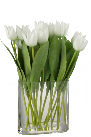 SALE % - Planta, Material sintetic, Alb, 19x12x38