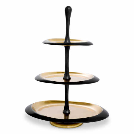 SALE % - Platou tort, Gitano L, finisaj nichel negru, Dims: L. 26 | W. 35.5 | H. 48.5  (CM)