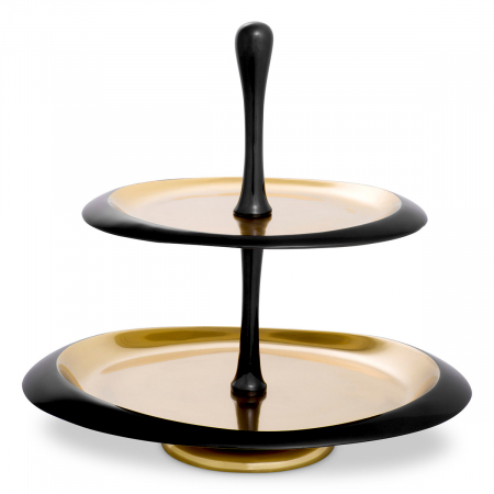 SALE % - Platou tort, Gitano S, finisaj nichel negru, Dims: L. 26 | W. 35 | H. 32.5  (CM)