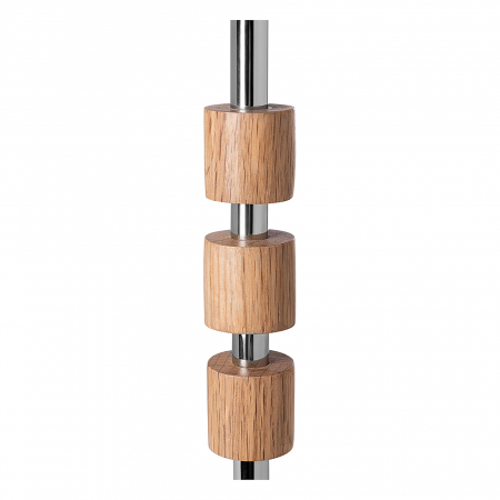PORTERO, Candelabru, Stejar, lucios, maro, argintiu, H 36 cm, D 9 cm [1]