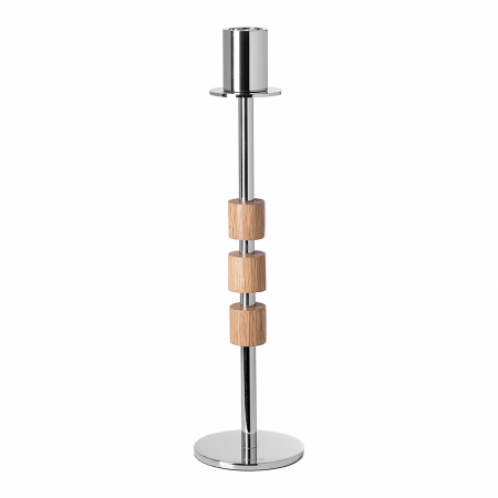 PORTERO, Candelabru, Stejar, lucios, maro, argintiu, H 36 cm, D 9 cm [5]