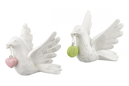 SALE % - Porumbel de pace din rasina Set 2