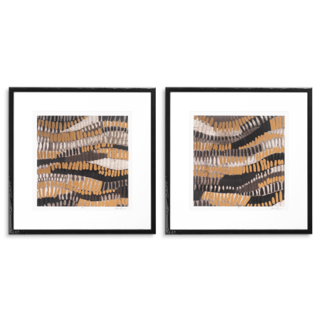 DECORATIUNI - Print Metallic Undulation de June Erica Vess set de 2 |W. 74 | D. 5.5 | H. 74 cm | per frame