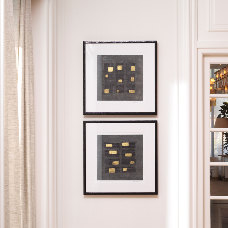 Print Washed Black Squares de Michael Willett, Set de 2 |W. 74 | D. 5.5 | H. 74 cm | per frame [1]