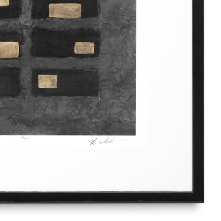 Print Washed Black Squares de Michael Willett, Set de 2 |W. 74 | D. 5.5 | H. 74 cm | per frame [4]