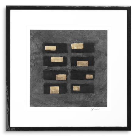 Print Washed Black Squares de Michael Willett, Set de 2 |W. 74 | D. 5.5 | H. 74 cm | per frame [2]