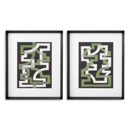 DECORATIUNI - Print, Window Trellis de Michael Willett, Set de 2 |W. 74 | D. 6 | H. 89 cm | per frame