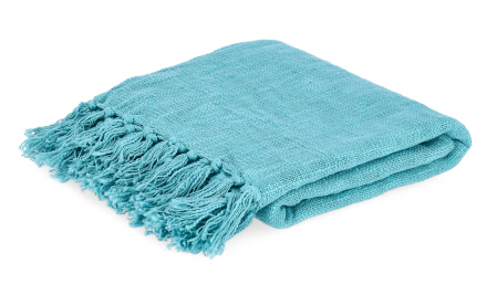 TEXTILE - Prosop cu franjuri, Jalia, Turcoaz 130X170