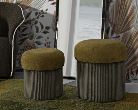 Puf Aspen verde, 2 buc. cm ø 42x44-35x37 [6]