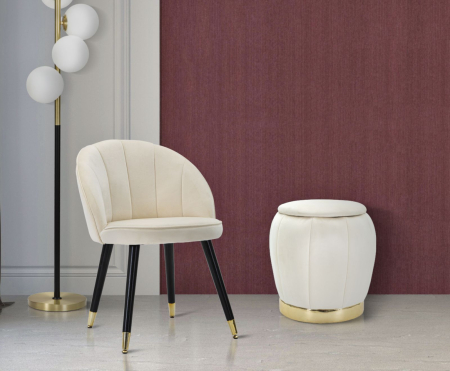Puf crem/auriu Paris cm ø 43x43 [6]