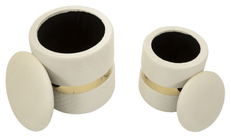 Puf crem Sheffield, 2 buc. cm ø 37x42-28x35 [3]
