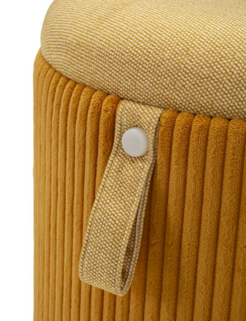 Puf cu spatiu depozitare Bolzano mustar set de 2 buc cm ø 38x38-32x28 [2]