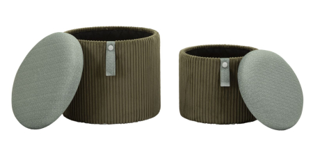 Puf cu spatiu depozitare Bolzano verde set de 2 buc cm ø 38x38-32x28 [5]