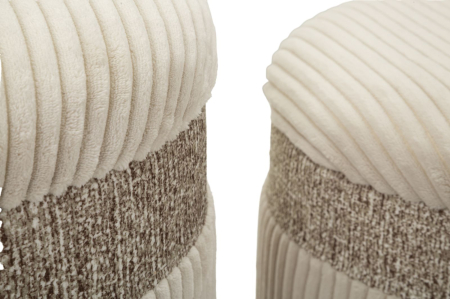  Puf cu spatiu depozitare, crem, set de 3 piese, ø 40,5x49,5-35x42-31x38 cm [2]