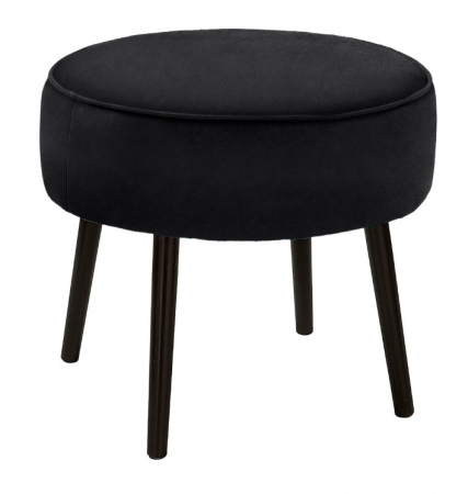SALE % - Puf Ellis, Poliester/Catifea, Negru, 46x50 cm