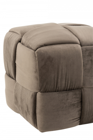 Puf , Lemn/Textil, Maro, 42x42x40 cm [2]