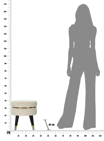 Puf Paris crem/auriu cm ø 35x40.5 [5]