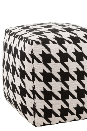 Puf, pied-de-poule bumbac alb/negru, L [3]