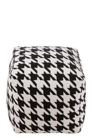 Puf, pied-de-poule bumbac alb/negru, L [2]