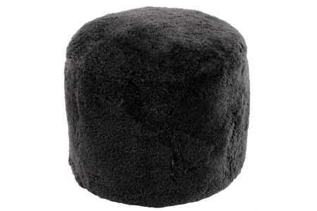 Taburete si pufuri - Puf Sheepskin, Textil, Gri inchis, 57x57x47 cm