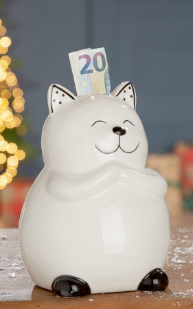 Accesorii - Pusculita de bani, CAT KING, ceramica, 10X11X13.5 cm