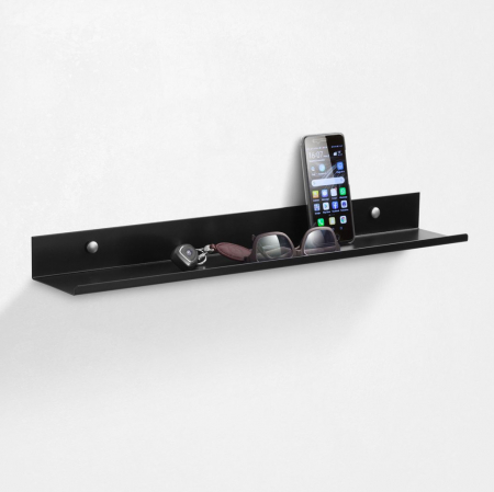 Raft de perete TASHI, Metal, Negru, 60x10x5 cm [1]