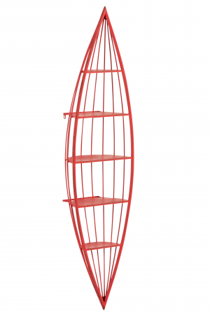Polite si rafturi - Raft, Metal, Rosu, 187.3x45.8x25 cm