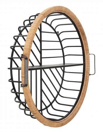 Raft pentru perete Cebu, Fier/Rattan, Multicolor, 65x72.5x18 cm [2]