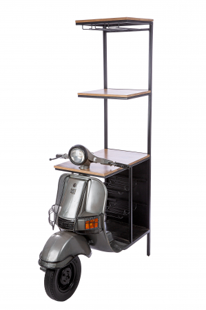 Polite si rafturi - Raft Scooter, metal, gri,70x200x120 cm